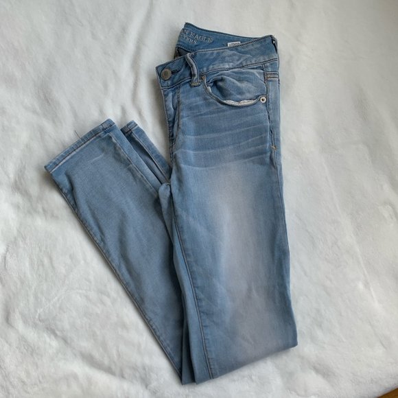 American Eagle Skinny Super Super Stretchy light blue jeans - Size 8 US (27'') - Picture 5 of 5
